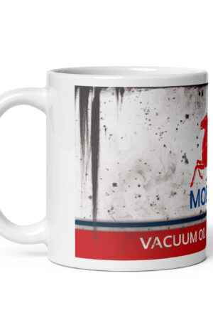 Taza Classic Oil & Gasoline MOBILOIL – Taza Vintage para Amantes del Motor Clásico