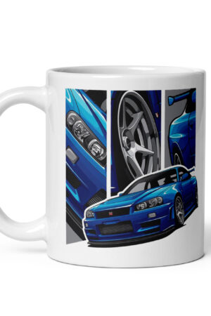 Taza Skyline R34 GTR – Taza para Fans del Icono Japonés