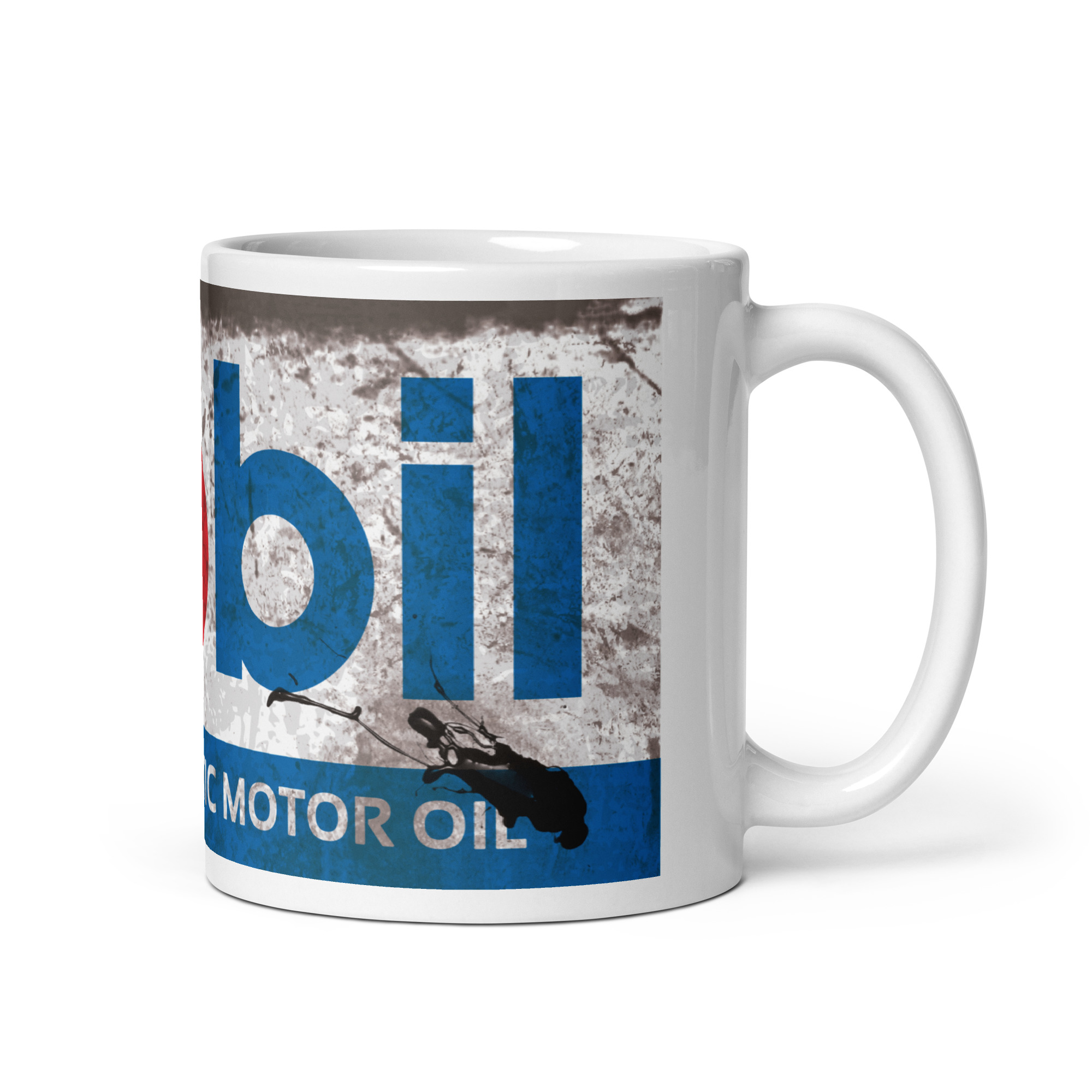Taza Classic Oil & Gasoline MOBIL – Taza Vintage para Amantes del Motor Clásico - Imagen 2