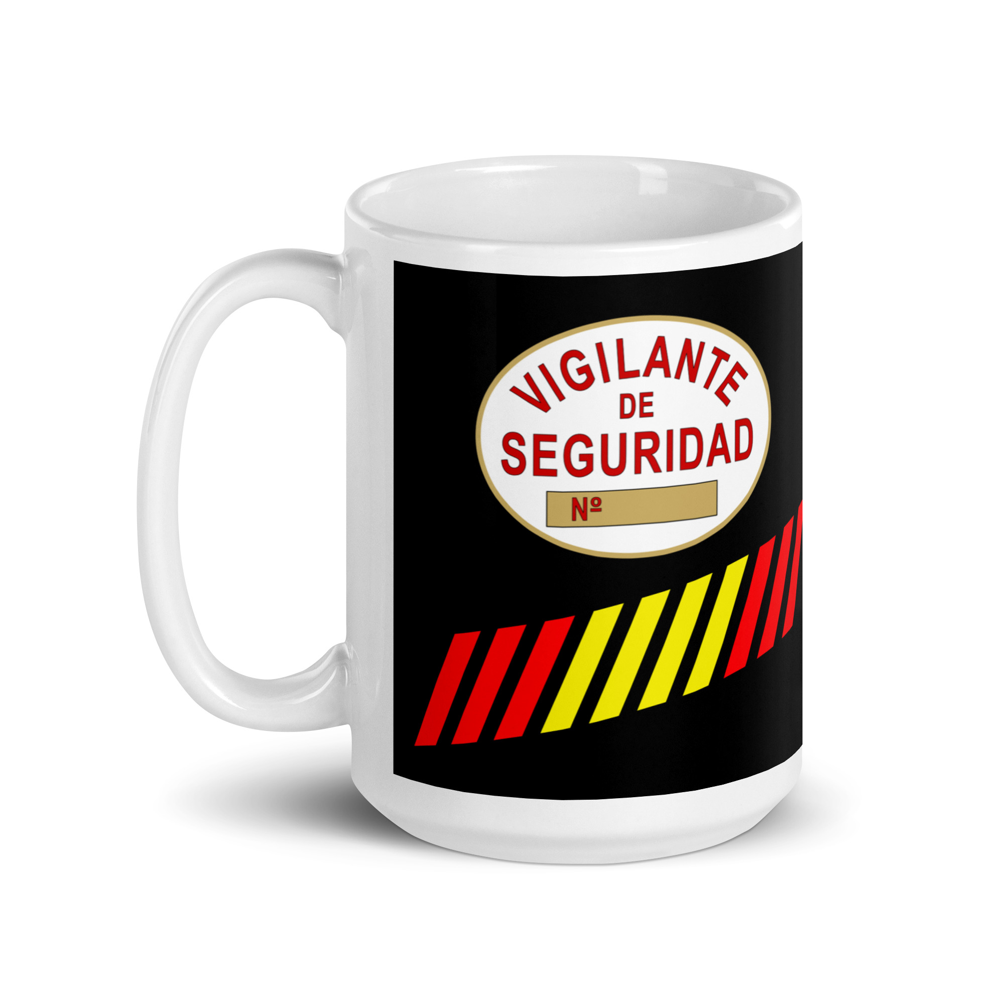 Taza Vigilante de Seguridad con Bandera de España – Placa Profesional - Imagen 5